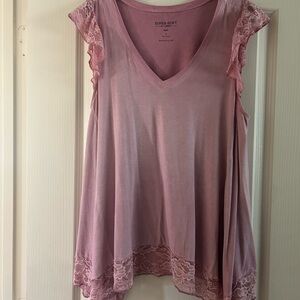 Torrid Pink Sleeveless Ruffled Blouse